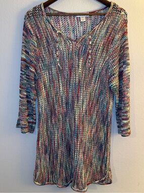 Christopher & Banks Multi-Color Sweater - XL